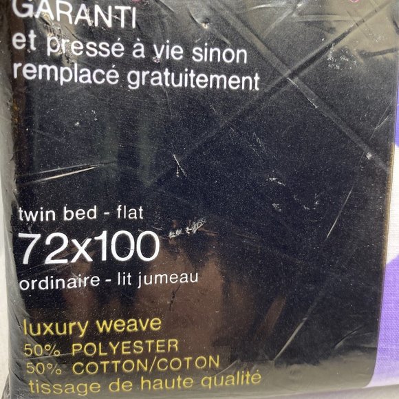 Texmade Labyrinth Truprest Twin Bed Flat Sheet Geometric Links 1970s Purple - Picture 4 of 15